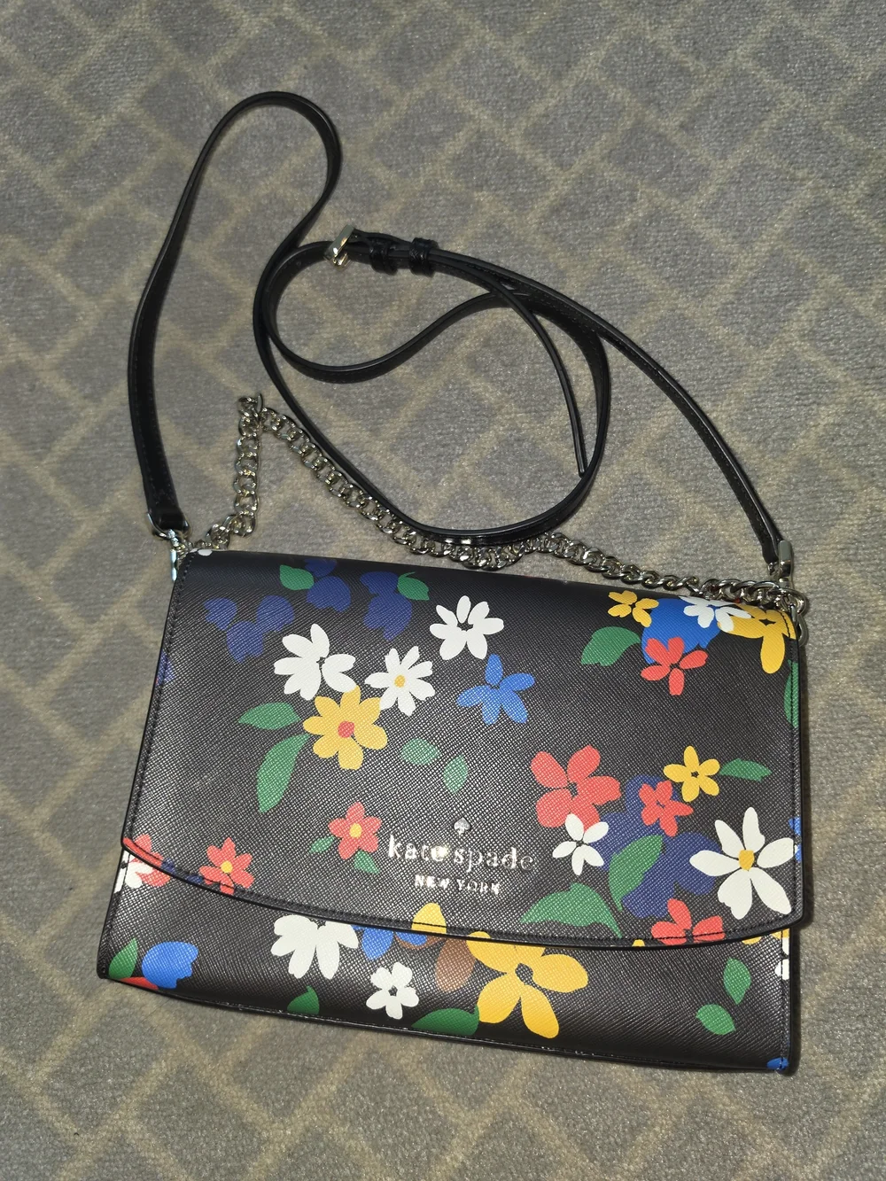 kate spade Black Floral Chain Shoulder Bag